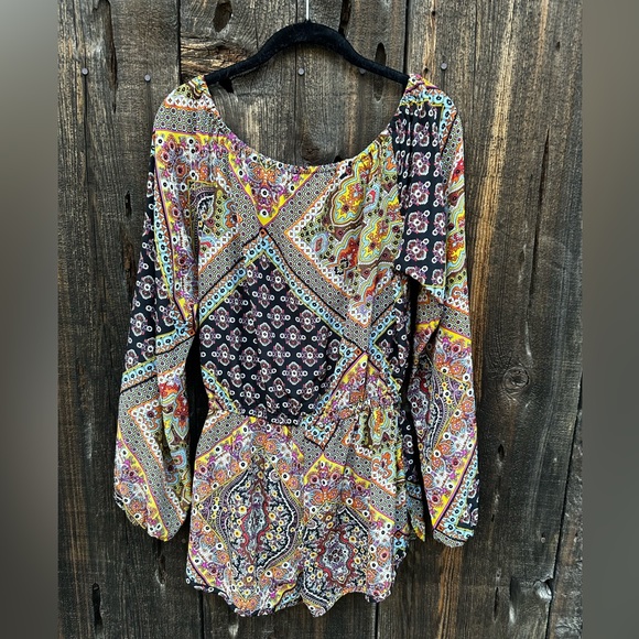 Show Me Your Mumu Paisley Mixed Print Bohemian Long Sleeve Romper - Picture 2 of 10